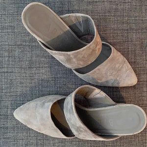 ABLE gray suede mule slide